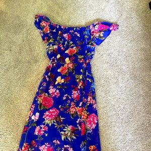 Blue Floral Long Dress
